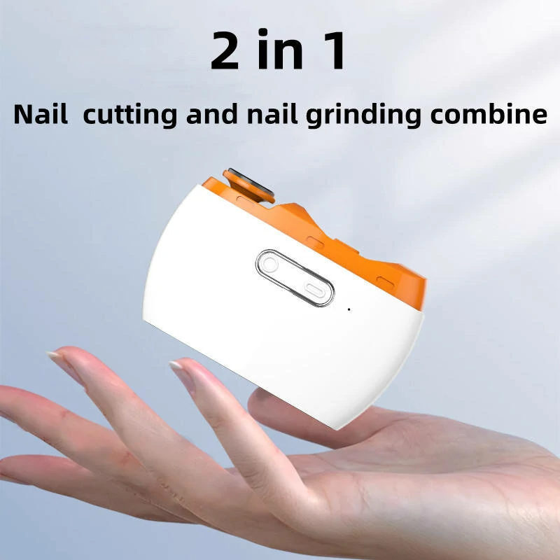 (image for) 2-in-1 USB Rechargeable Electric Nail Cutter and Polisher Lightweight and Portable ABS Material Nail Trimmer Suitable for Adults and Babies Type-C USB Power Supply 500MAH Li-ion Battery