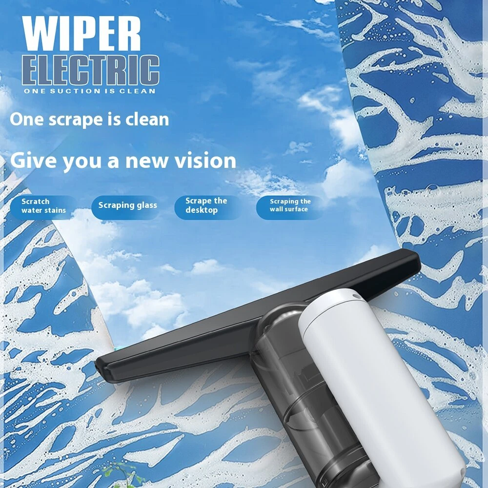 (image for) 5-IN-1 Window Cleaner Glass Scraper Wiper Strip Wireless Portable Handheld Powder Vacuum Cleaner Household Electric Scraper Glass Mirror Automatic Cleaning Suction Scraping
