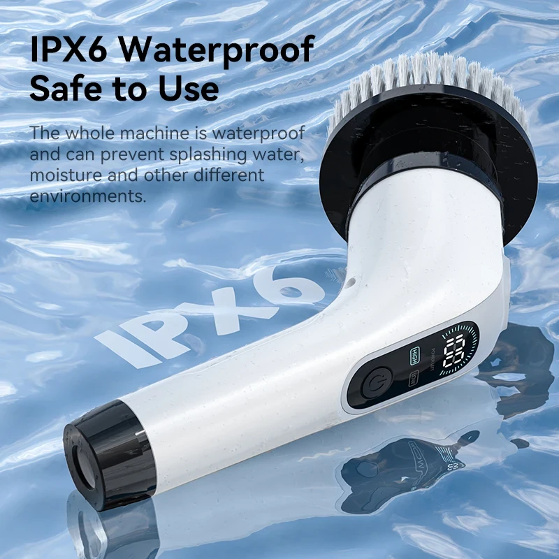 (image for) Cordless Electric Cleaning Brush Cordless Handheld Shower Washer Rotating Cleaner Multi-function Cleaner IP67 Waterproof