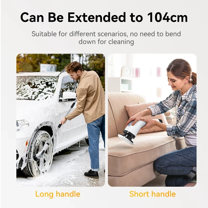 (image for) Cordless Electric Cleaning Brush Cordless Handheld Shower Washer Rotating Cleaner Multi-function Cleaner IP67 Waterproof