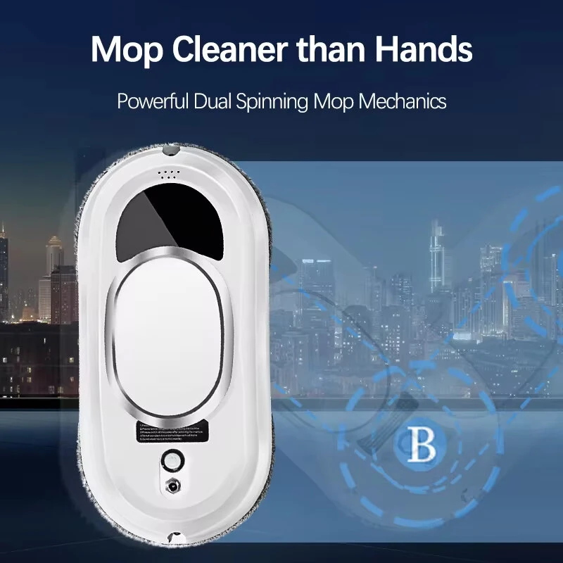 (image for) Electric Window Cleaner Robot With Remote Control Smart Glass Cleaning Robotic with 5600Pa Strong Suction Window Cleaning Robot for Windows Tiles Class Door