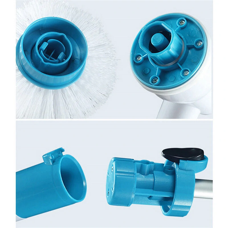 (image for) Rechargeable Bathtub Tiles Power Floor Cleaner Brush Cordless Handle Telescopic Cleaning Mops Tools With 3 Replaceable Brush Heads